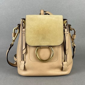 Chloe Suede Calfskin Mini Faye Backpack Purse