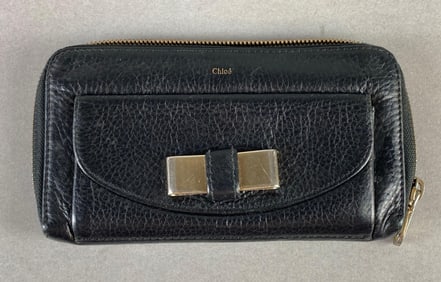 Chloe Lily Black Leather Clutch/Wallet