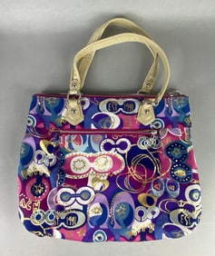 Coach Poppy Pink and Purple Tote Bag Purse