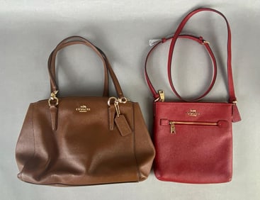 Group of 2 Coach Pebbled Leather Purses