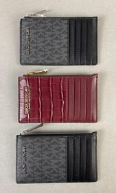 Group of 3 Michael Kors Jet Set Travel Card Case Wallets