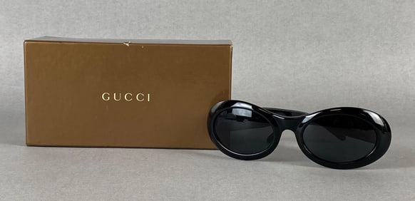 Pair of Vintage Gucci Black Plastic Sunglasses
