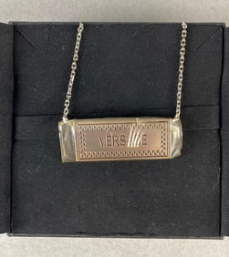 Versace Collana 90s Vintage Logo Costume Jewelry Necklace