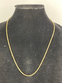 Signed 14k Gold Rope Chain Necklace