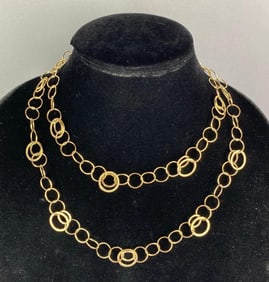 14k Gold Circular Chain Necklace