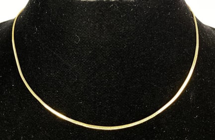 Signed 14k Gold Herringbone Necklace