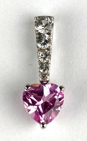 10k Gold Ruby and Diamond Heart Pendant