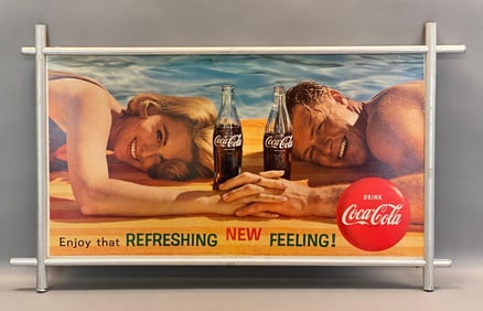 Vintage Coca-Cola Double-Sided Cardboard Advertising Sign