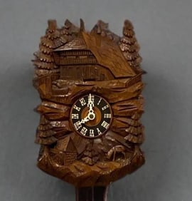 Antique Carved Wood Cuckoo Wall Clock