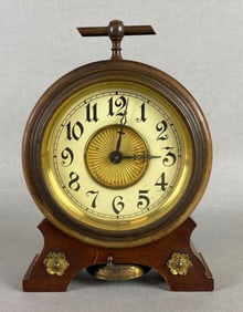 Antique Wurttemberg Wind-Up Alarm Mantel Clock