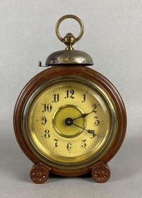 Antique German Gebuder Junghans Alarm Desk Clock