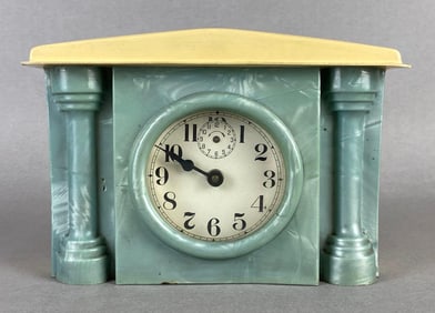 Vintage Celluloid/Bakelite Monument Tabletop Clock