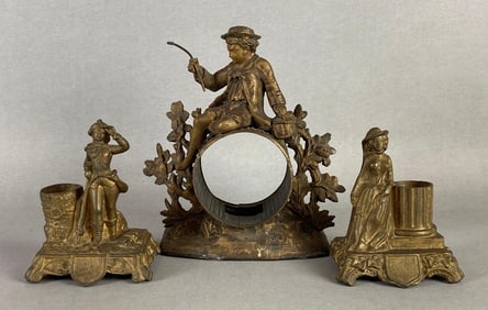 Group of 3 Antique Cast Metal Figural Items