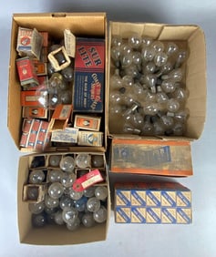 Group of Antique Ford Model T Lightbulbs and More