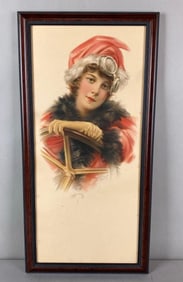 1907 S. Kriof Victorian Woman Driving Automobile Print