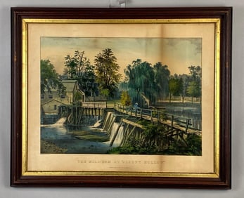 Currier and Ives The Mill-Dam at Sleepy Hollow Lithograph