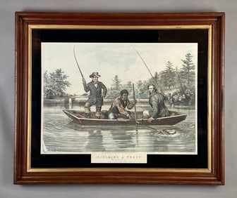 Arthur Tait Currier Catching A Trout Lithograph