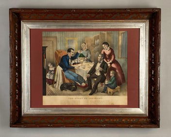 Currier and Ives The Story of the Fight Lithograph