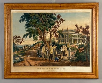 N. Currier American Country Life October Afternoon Lithograph