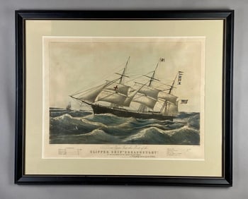 N. Currier David Ogden Clipper Ship Dreadnought Lithograph