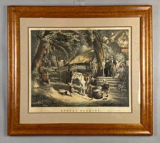N. Currier William Collins Sunday Morning Lithograph