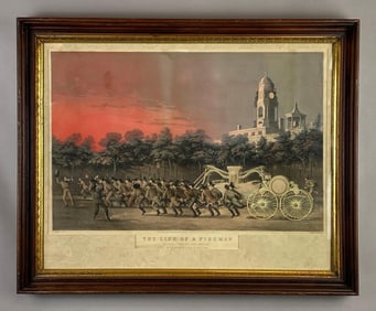 N. Currier The Life of a Fireman Lithograph
