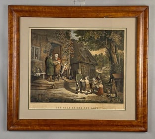 N. Currier The Sale of the Pet Lamb Lithograph