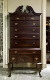 Vintage Mahogany 10 Drawer Highboy