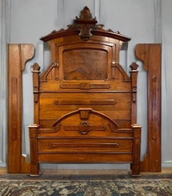 Antique Carved Walnut Bed