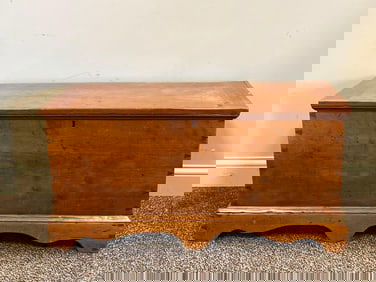 Antique Wood Footed Blanket Chest