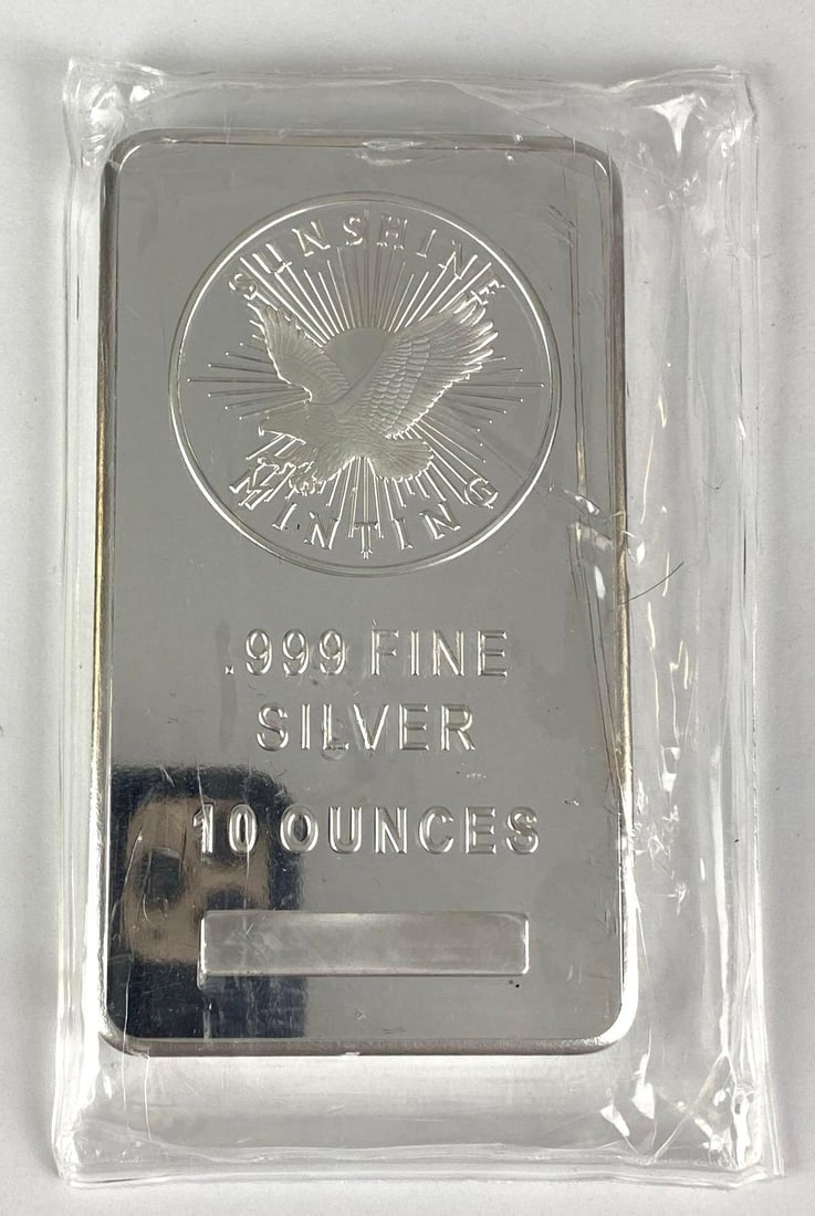 Sunshine Minting Eagle  10 oz .999 Fine Silver Ingot/ Bar (1 of 2)