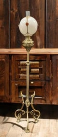 Antique Electrified Brass Piano Lamp