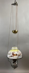 Antique Cast Iron Adjustable Oil Lamp Ceiling Fixture