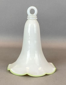 Antiaue Vaseline Ruffled Edge White Glass Smoke Bell