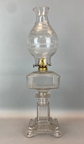 Antique Victorian Glass Oil Table Lamp