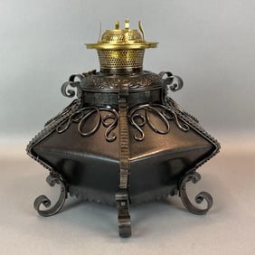 Antique Bradley and Hubbard Hexagon Oil Lanp