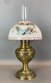Antique Victorian Brass Oil Table Lamp