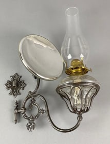 Antique Cast Iron Oil Lamp Wall Sconce