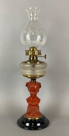 Antique Figural Victorian Woman Oil Lamp