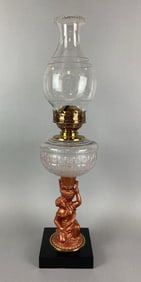 Antique Figural Victorian Woman Oil Lamp