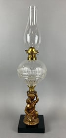 Antique Figural Victorian Woman Oil Lamp