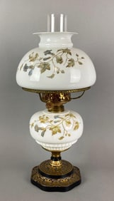 Antique Floral Motif Oil Lamp