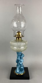 Antique Figural Victorian Woman Oil Lamp