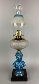 Antique Figural Woman Oil Lamp