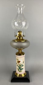 Antique Hand Painted Oil Lamp