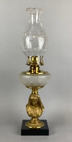 Antique Figural Woman Oil Lamp