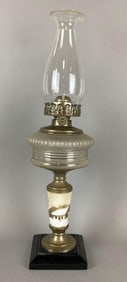Antique Hand Painted Scenic Oil Lamp