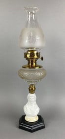 Antique Figural Woman Oil Lamp