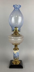 Antique Scenic Oil Lamp