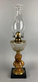 Antique Figural Woman Oil Lamp